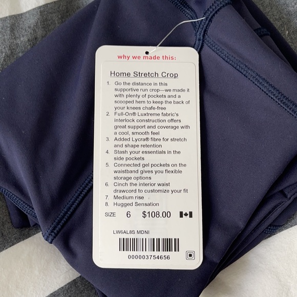 ✨SOLD✨Brand New Lululemon Home Stretch Crop Legging - Picture 6 of 6
